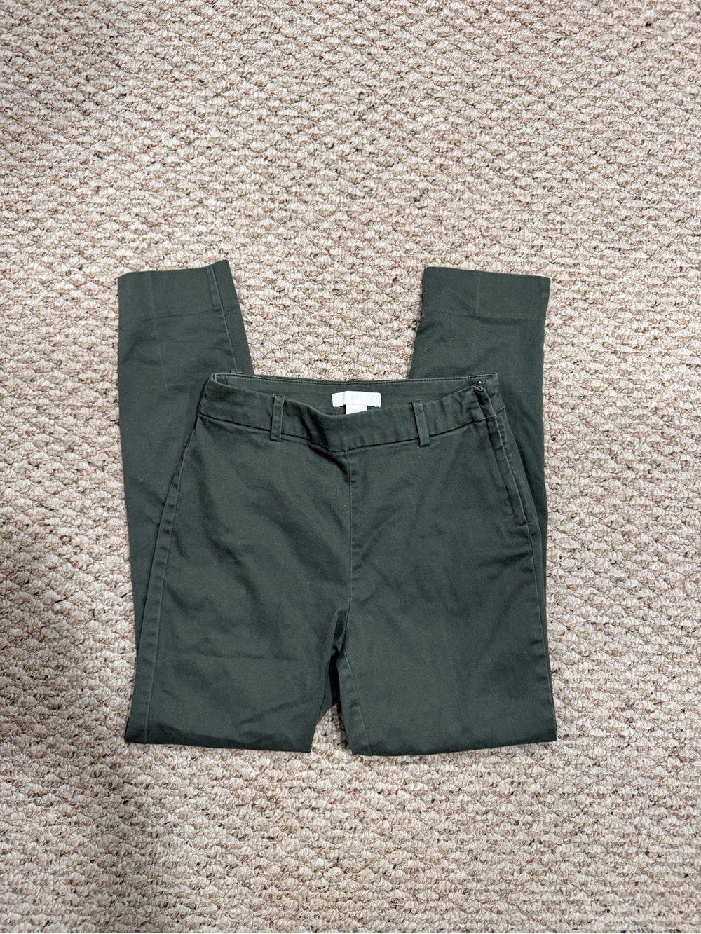 H&M Women's Dark Green Slim Chino Trousers